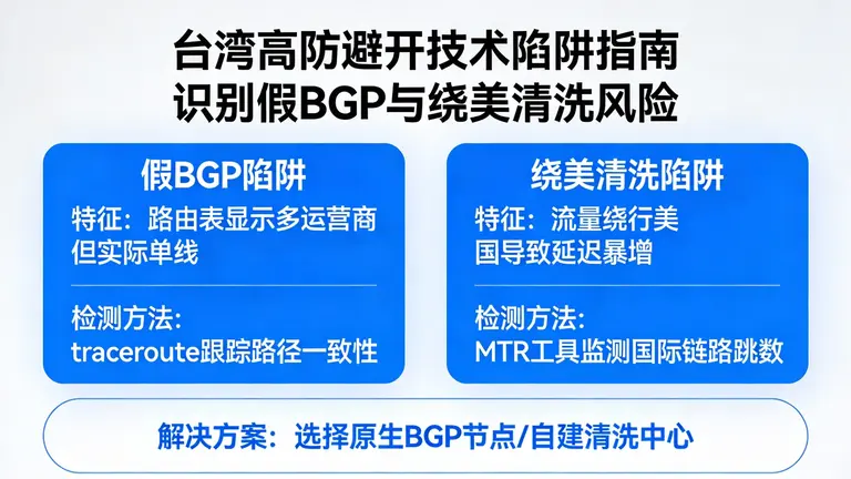 台湾高防如何避开“假BGP”和“绕美清洗”的技术陷阱