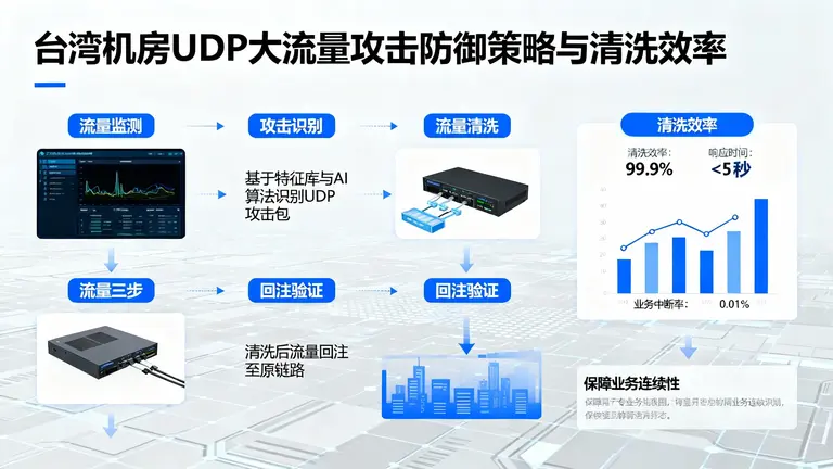 在遭遇UDP大流量攻击时，台湾机房的防御策略与清洗效率，保障业务连续性