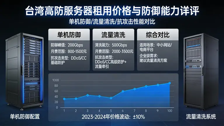 台湾高防服务器租用多少钱能抗住攻击？从单机防御到流量清洗详评