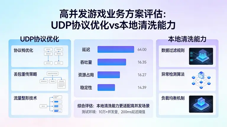 从UDP协议优化到本地清洗能力，全方位评估哪种方案最适合高并发游戏业务