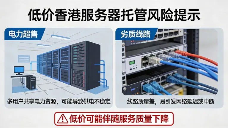 低价香港服务器托管意味着电力超售或劣质线路