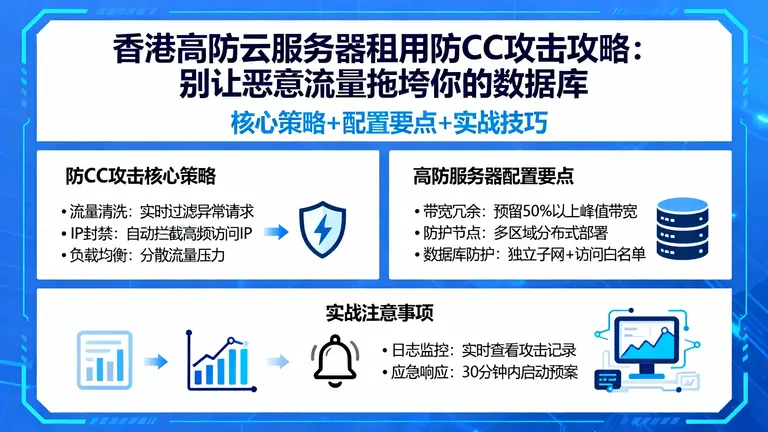 香港高防云服务器租用防CC攻击：别让恶意流量拖垮你的数据库