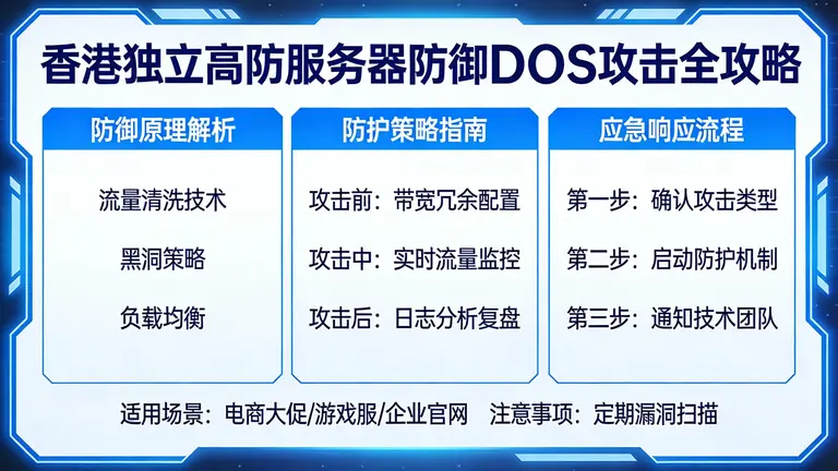 香港独立高防服务器防御DDOS攻击全攻略
