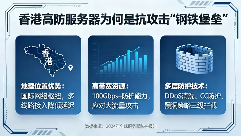为什么香港高防服务器才是真正能扛住攻击的“钢铁堡垒”