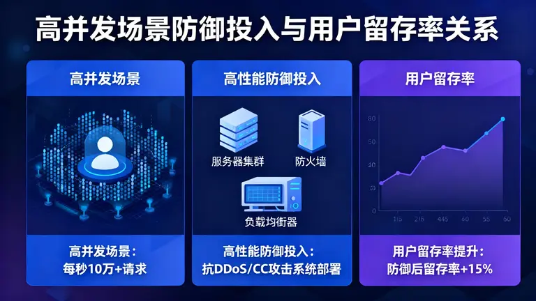 高并发场景下，高性能的防御投入能换来更高的用户留存率