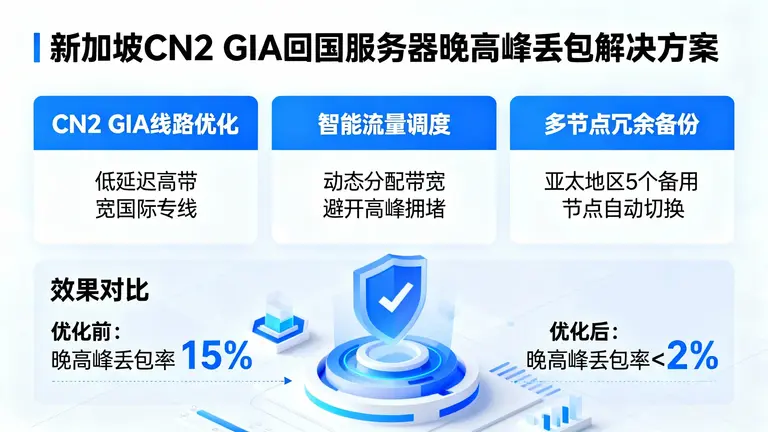 新加坡CN2 GIA回国服务器解决晚高峰丢包