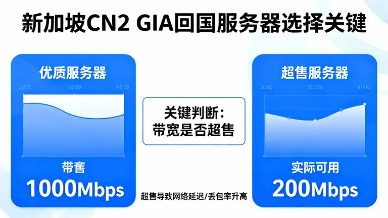 新加坡CN2 GIA回国服务器的选择关键在于带宽是否“超售”