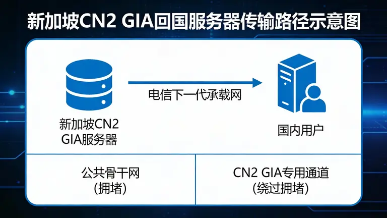 新加坡CN2 GIA回国服务器通过电信下一代承载网，绕过拥堵的公共骨干网