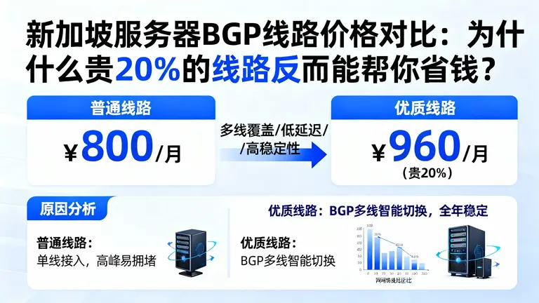新加坡服务器BGP线路价格对比：为什么贵20%的线路反而能帮你省钱？