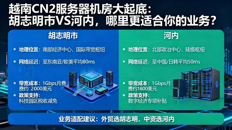 越南CN2服务器机房大起底：胡志明市VS河内，哪里更适合你的业务？