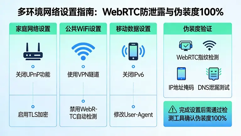 教你在不同环境下完成网络设置，确保WebRTC无泄露，伪装度100%