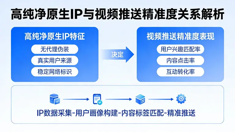 高纯净原生IP决定了视频推送的精准度