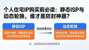 个人住宅IP购买前必读：静态ISP与动态轮换，谁才是防封神器？