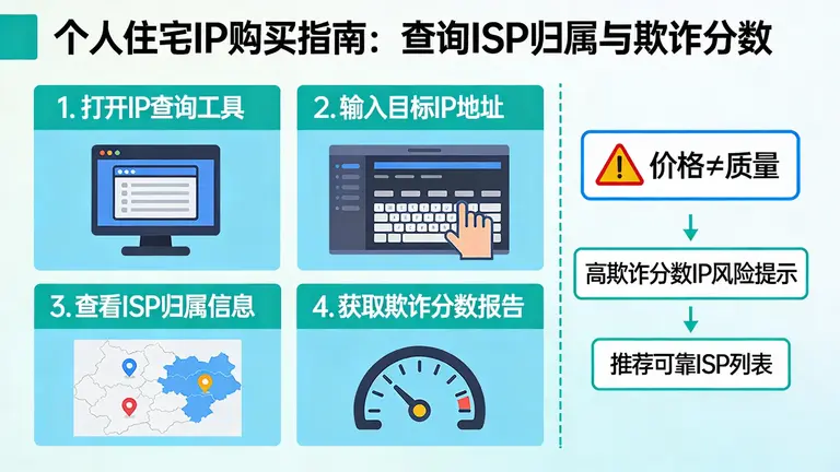 个人住宅IP购买不能只看价格。手把手教你查询IP的ISP归属和欺诈分数