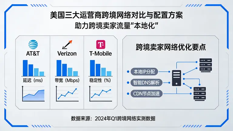 对比测试美国三大运营商线路，提供针对跨境卖家的网络配置方案，让你的流量更像“本地人”。