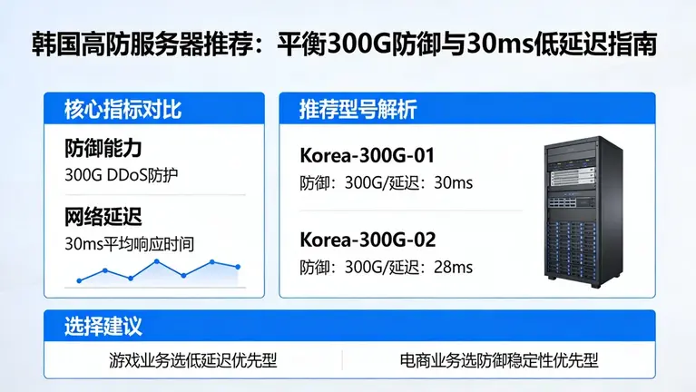 韩国高防服务器推荐：如何平衡300G防御与30ms低延迟？