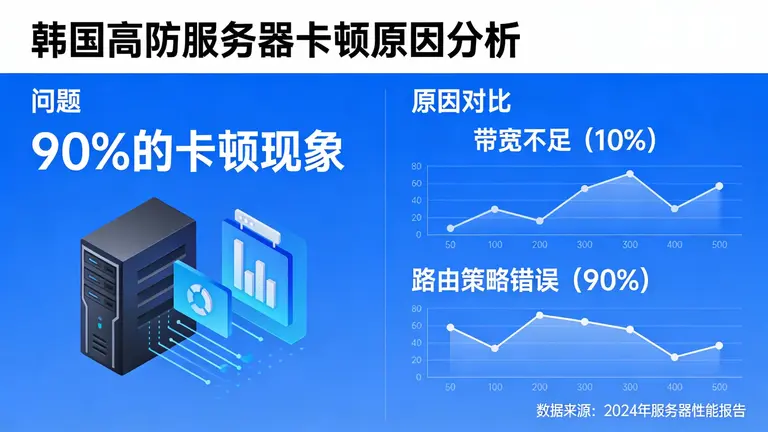 韩国高防服务器90%的“卡顿”并非带宽不足，而是路由策略错误