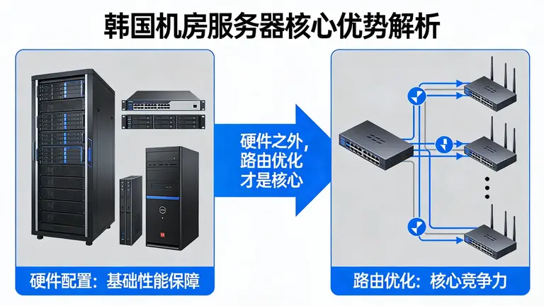 韩国机房服务器在硬件配置之外，路由优化才是核心