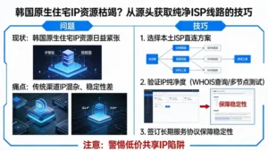 韩国原生住宅IP资源枯竭？从源头获取纯净ISP线路的技巧