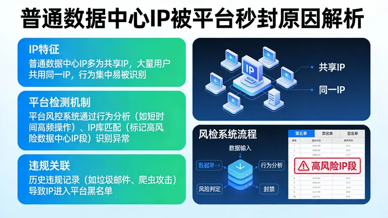 为何普通数据中心IP会被平台秒封