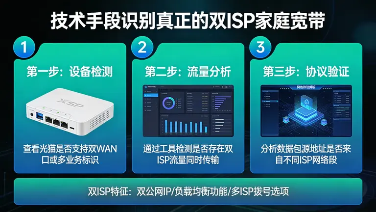 用技术手段识别真正的双ISP家庭宽带