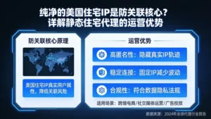 纯净的美国住宅IP是防关联核心？详解静态住宅代理的运营优势