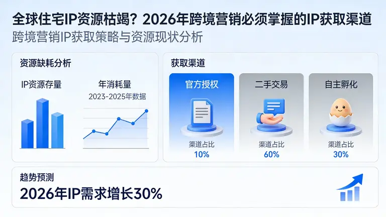 全球住宅IP资源枯竭？2026年跨境营销必须掌握的IP获取渠道