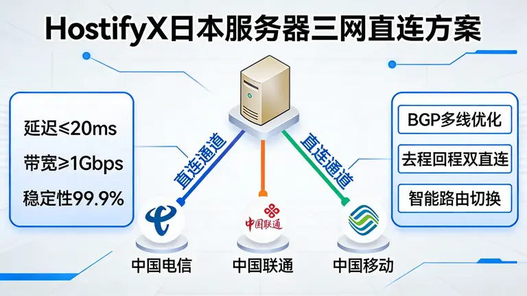 HostifyX 日本服务器的三网直连方案