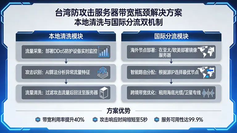 台湾防攻击服务器带宽瓶颈怎么破？本地清洗与国际分流的方案