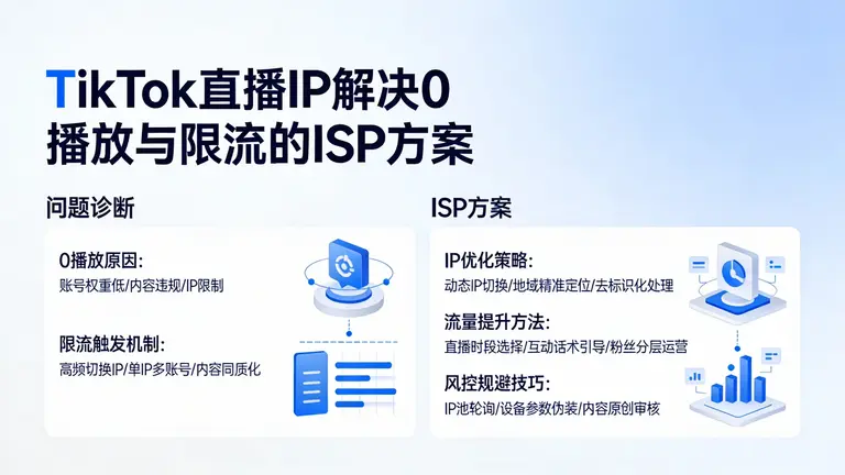 TikTok直播IP解决0播放与限流的ISP方案