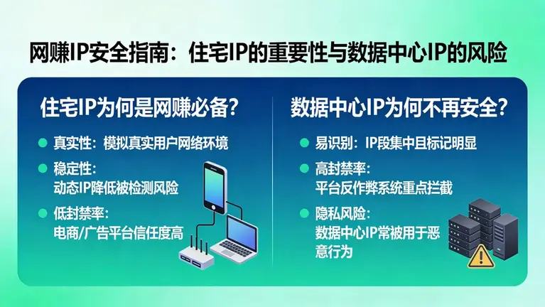 网赚必备的住宅IP有多重要？数据中心IP为何不再安全