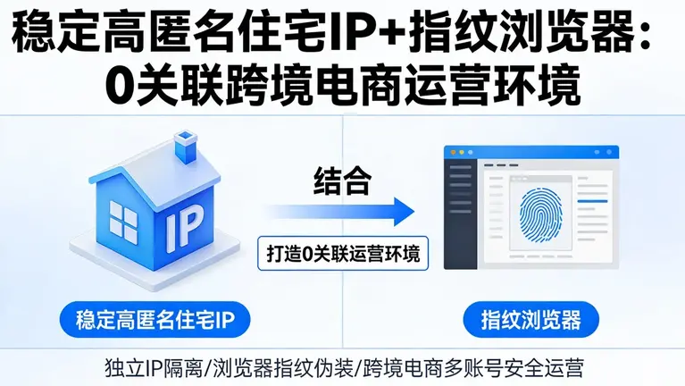 稳定高匿名住宅IP结合指纹浏览器，打造0关联的跨境电商运营环境