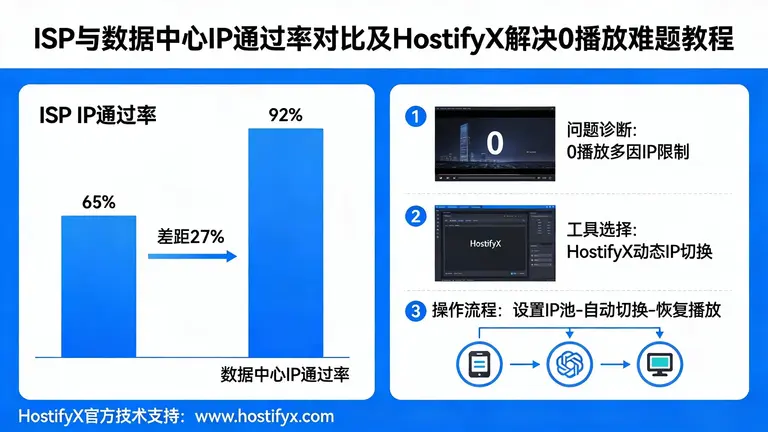 比ISP与数据中心IP的通过率，教你如何用HostifyX解决0播放难题