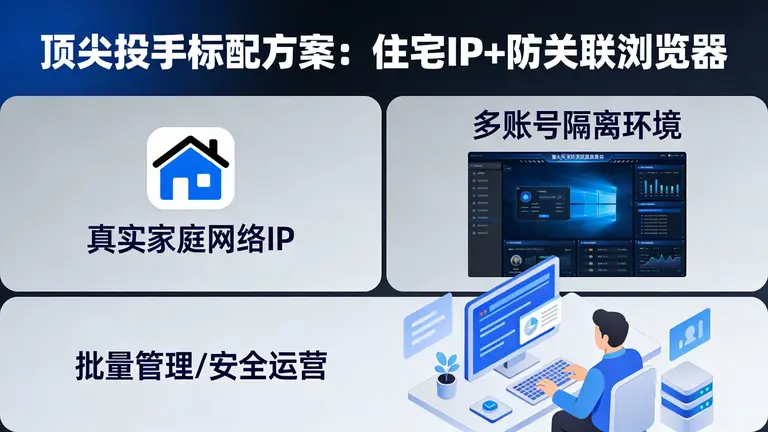 住宅IP结合防关联浏览器是目前顶尖投手的标配方案