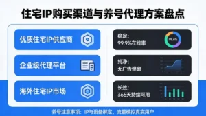 住宅IP购买渠道有哪些适合养号？稳定、纯净、长效代理方案盘点