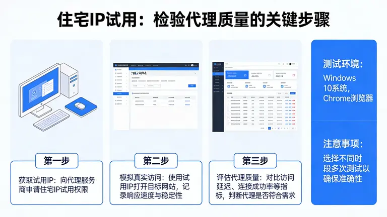 住宅IP试用是检验代理质量的关键步骤