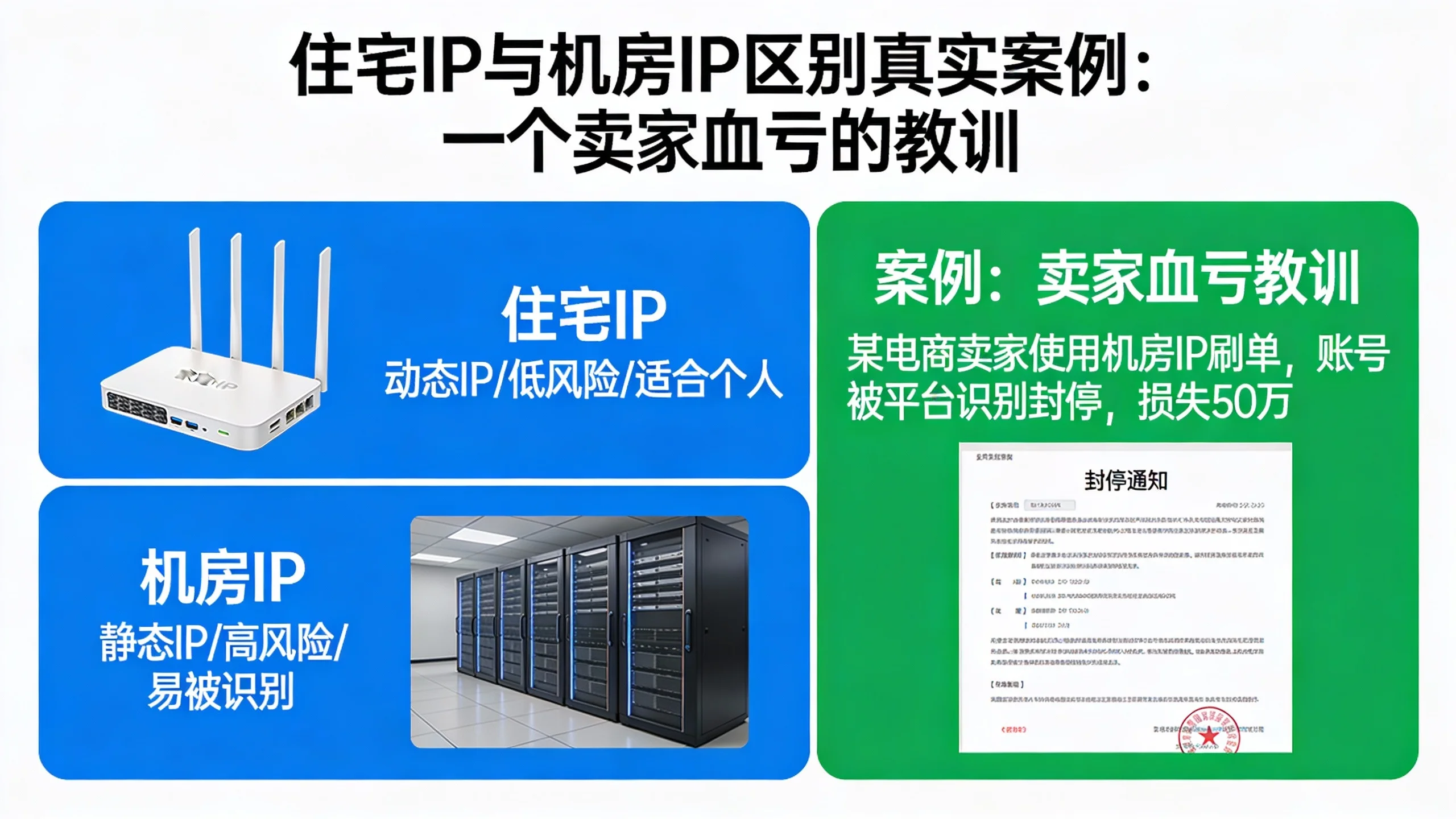 住宅ip与机房ip区别真实案例：一个卖家血亏的教训