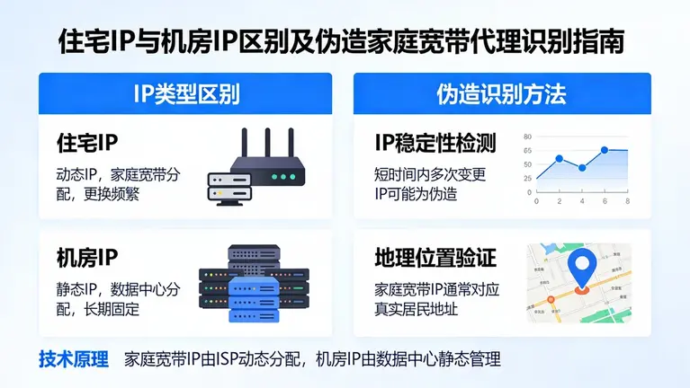 住宅IP和机房IP区别在哪？如何识别伪造的家庭宽带代理？