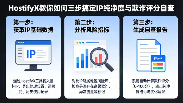 HostifyX教你如何三步搞定IP纯净度与欺诈评分自查