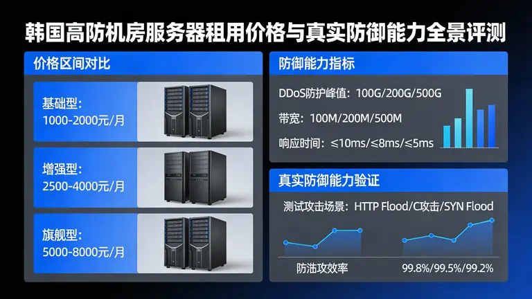 韩国高防机房服务器租用价格与真实防御能力全景评测