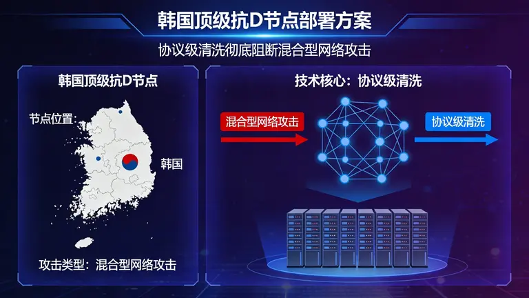 部署韩国顶级抗D节点，利用协议级清洗彻底阻断混合型网络攻击