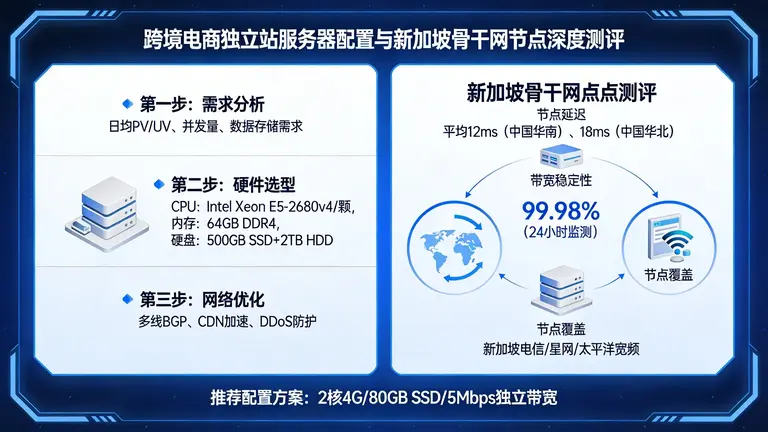 跨境电商独立站服务器配置怎么做？新加坡骨干网节点深度测评
