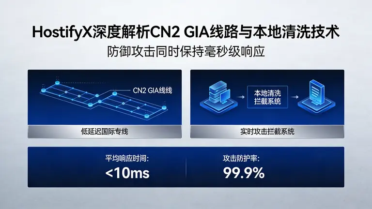 HostifyX深度解析CN2 GIA线路与本地清洗技术，助您在防御攻击的同时保持毫秒级响应