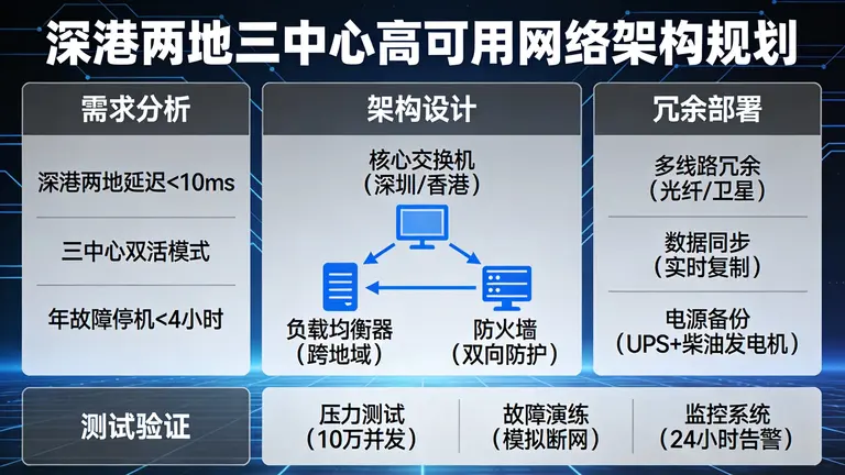 如何规划高可用网络架构，实现深港两地三中心互联