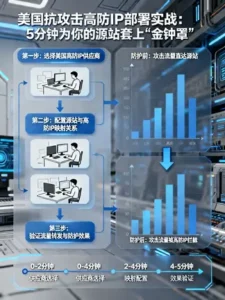 美国抗攻击高防IP部署实战：5分钟为你的源站套上“金钟罩”