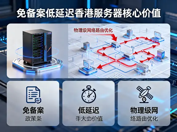 免备案低延迟香港服务器的核心价值在于物理级网络路由优化
