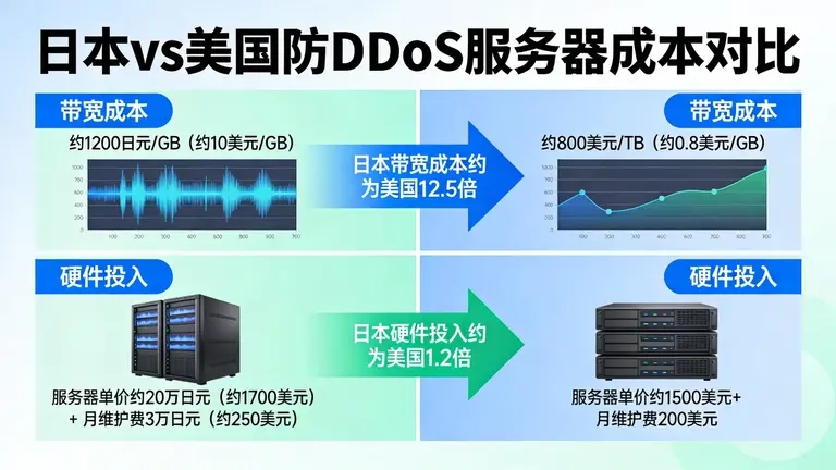 日本防DDoS服务器为何比美国贵？带宽成本还是硬件投入？