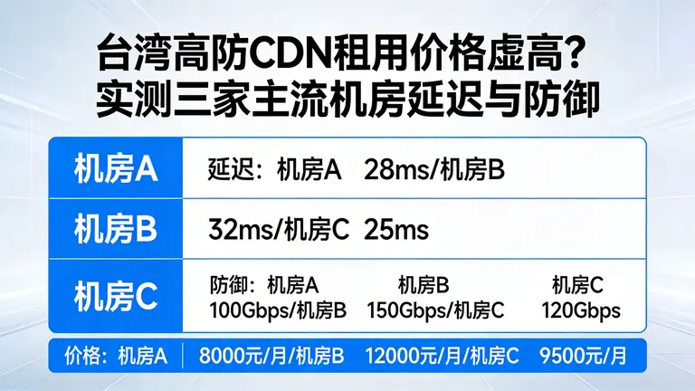 台湾高防cdn租用价格虚高？实测三家主流机房的延迟与防御