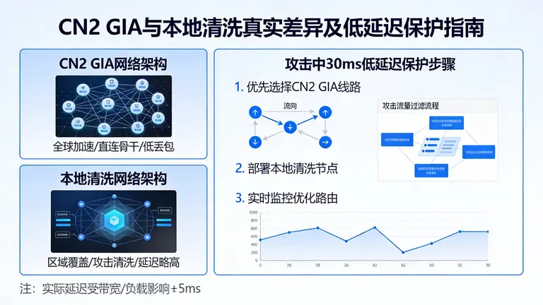 CN2 GIA与本地清洗的真实差异，教你如何在攻击中保住30ms低延迟