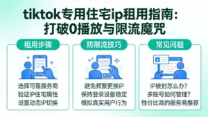 tiktok专用住宅ip租用指南：打破0播放与限流魔咒